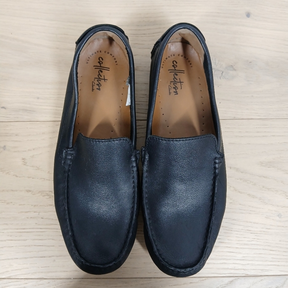 Cole Haan Clarks Collection Black Leather Driving Loafers Slip-On Loafers 728 main image 7